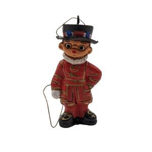 Christmas Ornament Harrods Knightsbridge Hand Painted Beefeater‎ Terracotta 2"